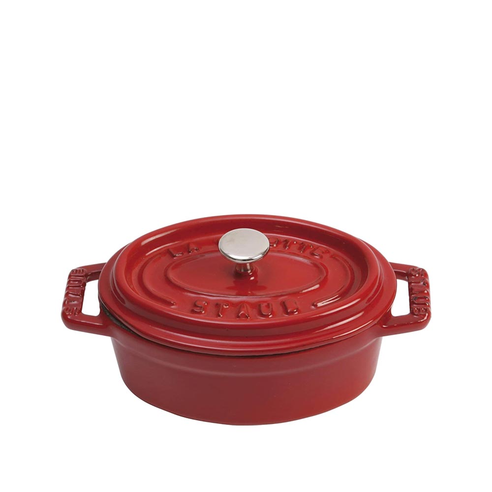 Mini cocotte Staub ovalada rojo cereza