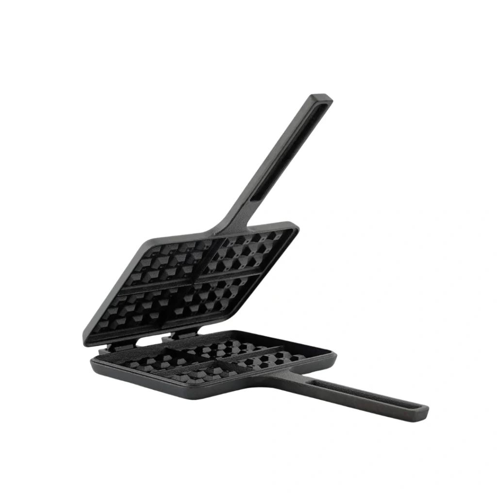 BBQ Toro Gofrera Belga de Hierro Fundido con Mango para Gofres Sándwiches y Wafles