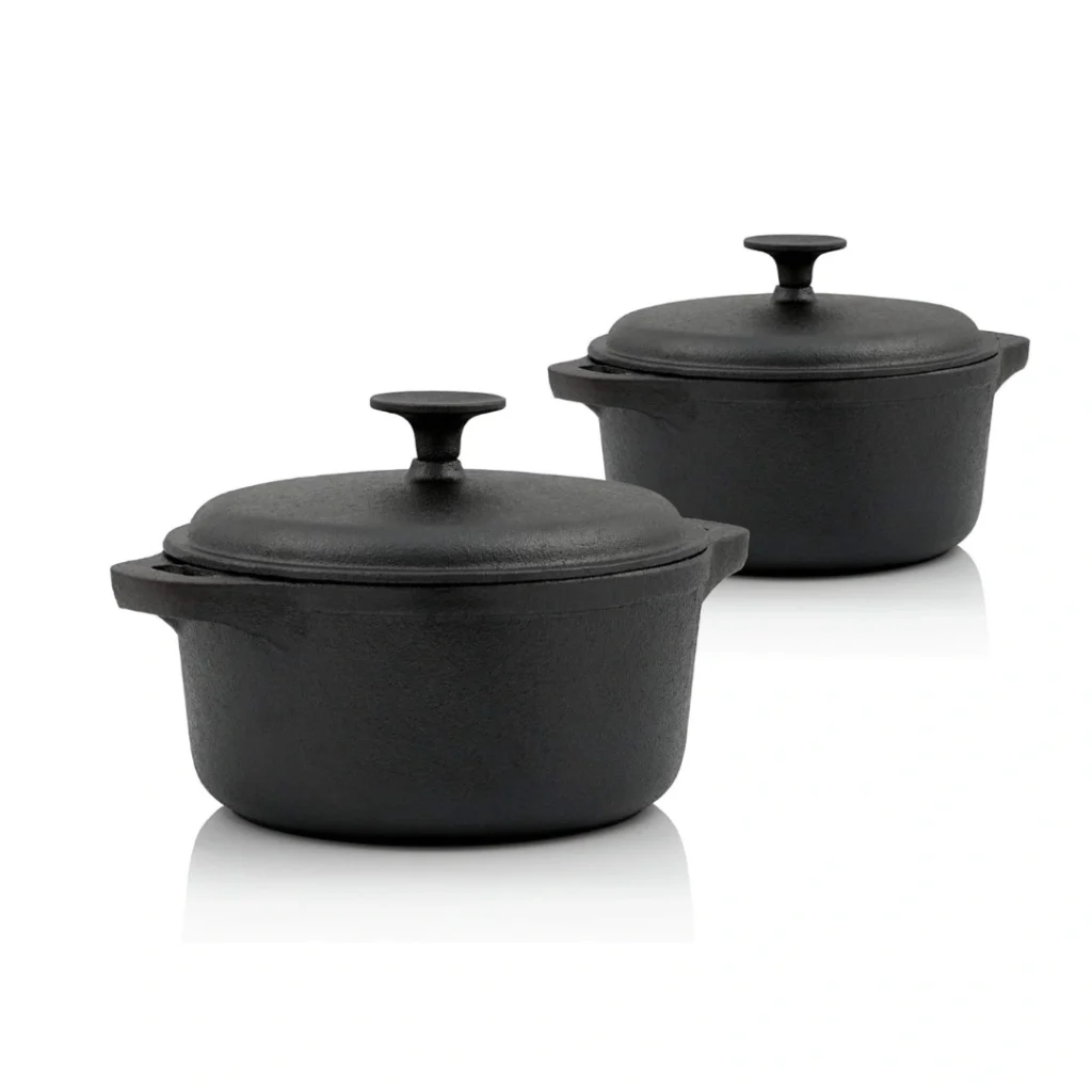 BBQ Toro Juego de Ollas de Hierro Fundido con Tapa 3L y 4 L