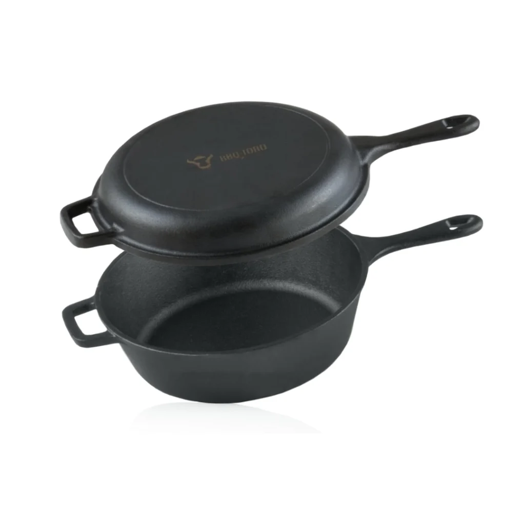 BBQ Toro Olla de Hierro Fundido Con Tapa y Mango 4,4 Litros