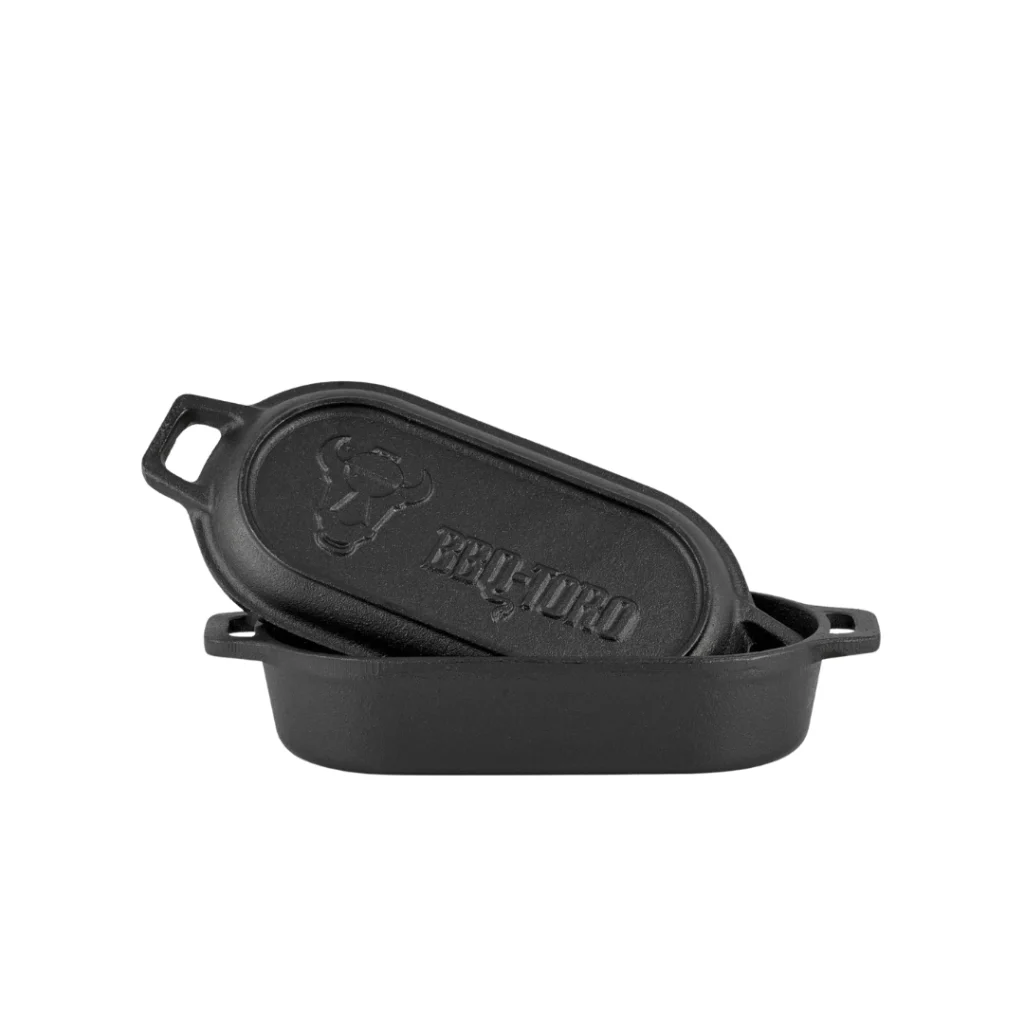 BBQ Toro Olla de Hierro Fundido con Tapa y Asas 1 litro 29 x 12,5 x 5,5 cm