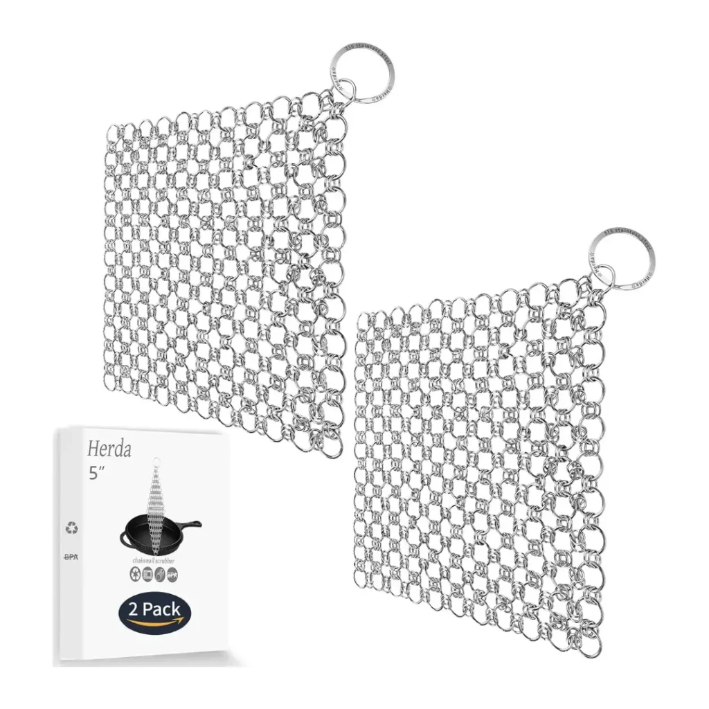 Limpiador de hierro fundido, 2 unidades de 5 x 5 pulgadas