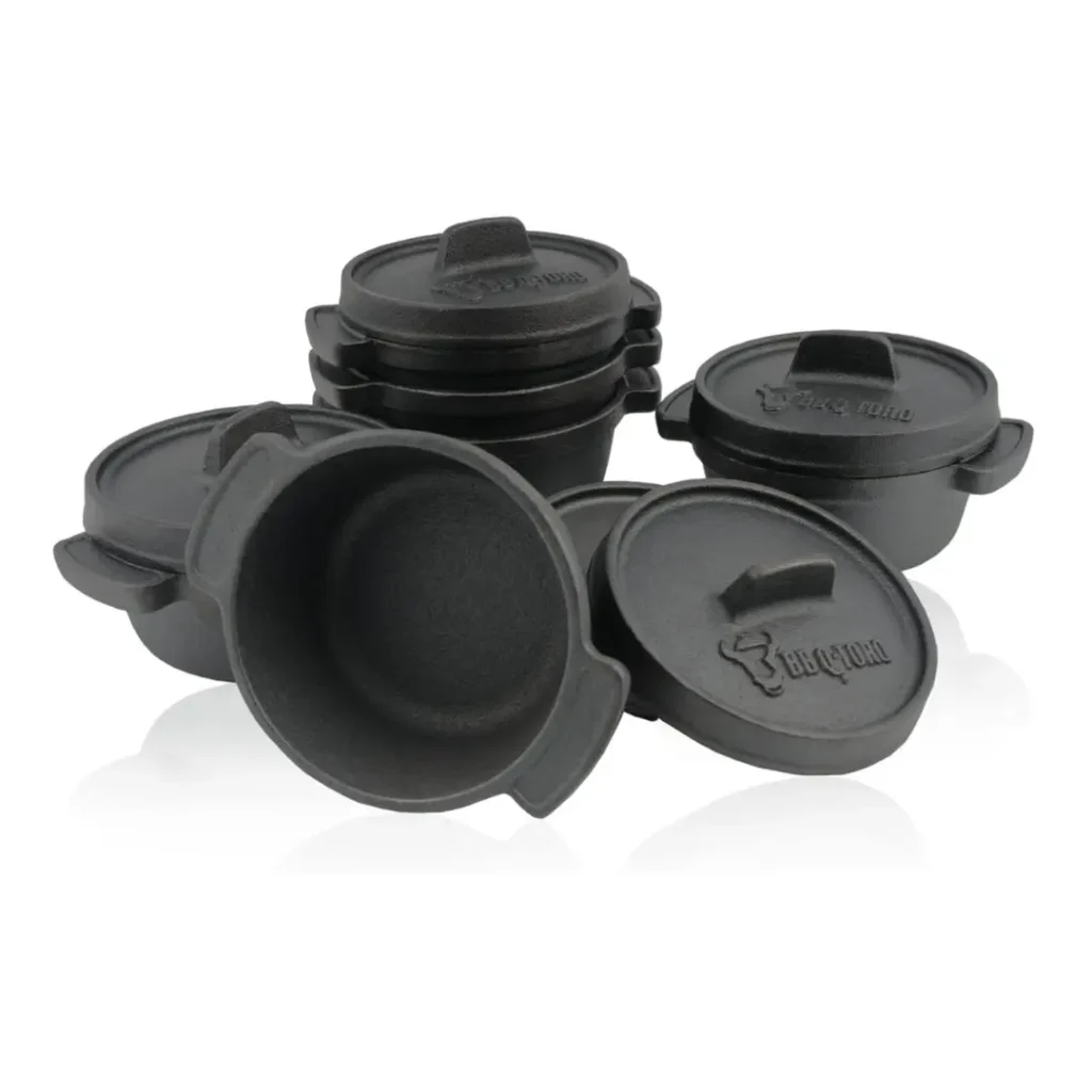 Mini Dutch Oven Set de Hierro Fundido 6 Piezas