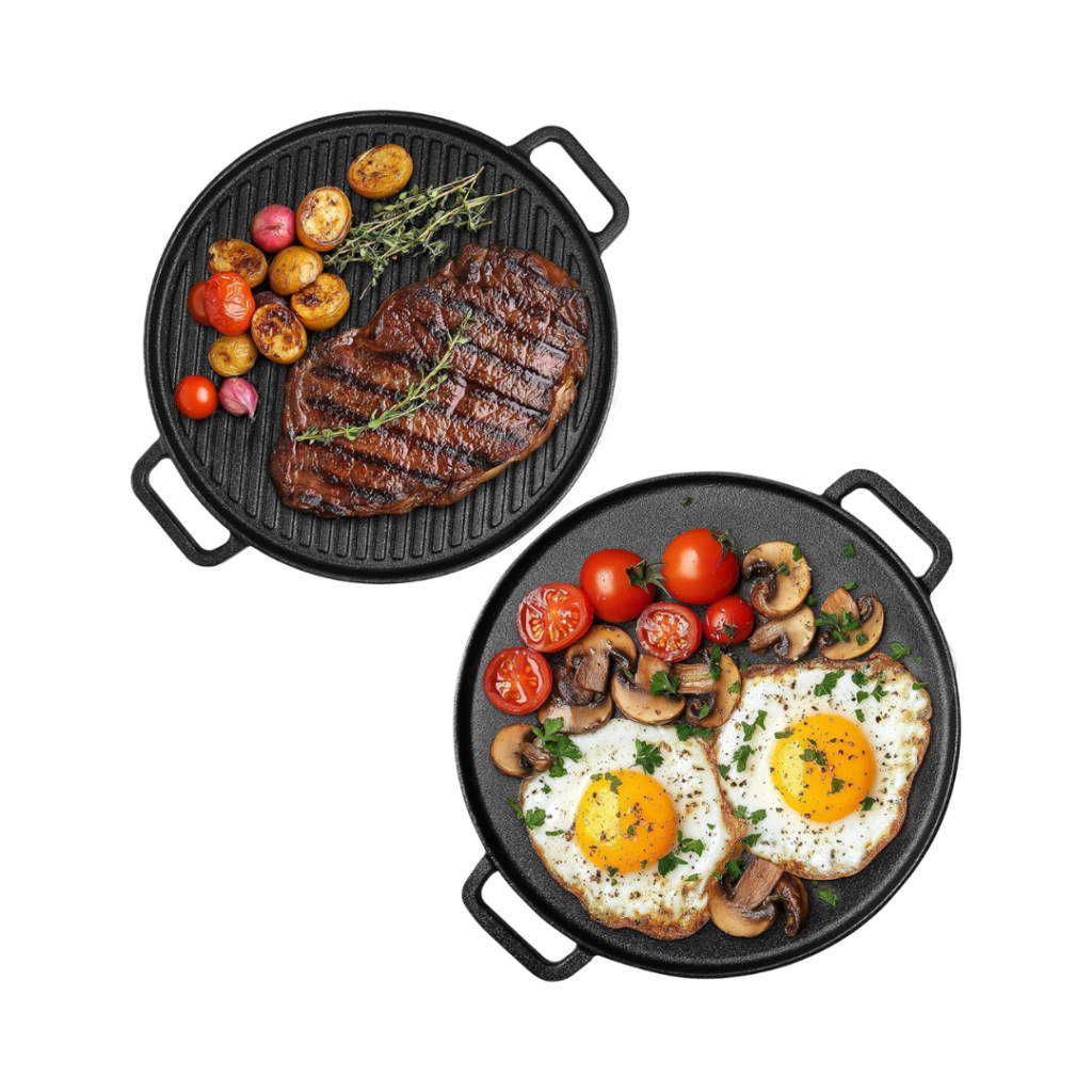 Navaris Plancha Sarten Hierro Fundido Reversible 30 cm