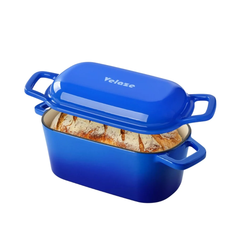 Velaze Olla de Hierro Fundido para Pan 3.4L Rectangular 27x15 cm azul