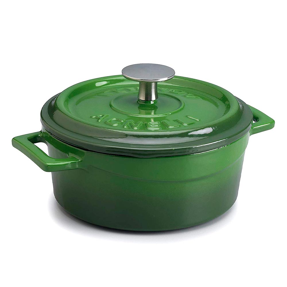 Mini cocotte Pentole Agnelli de hierro fundido 10 cm verde